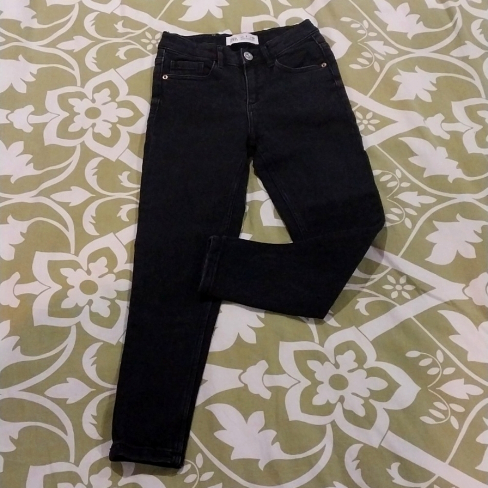 Zara Girls skinny black jeans size 7